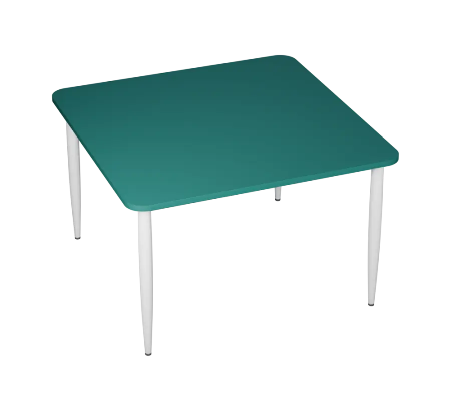 PLAYFORM 226 modulární hravé stoly, výška 750 mm, kovová podnož bílá, deska 25 mm, jezerní modrá